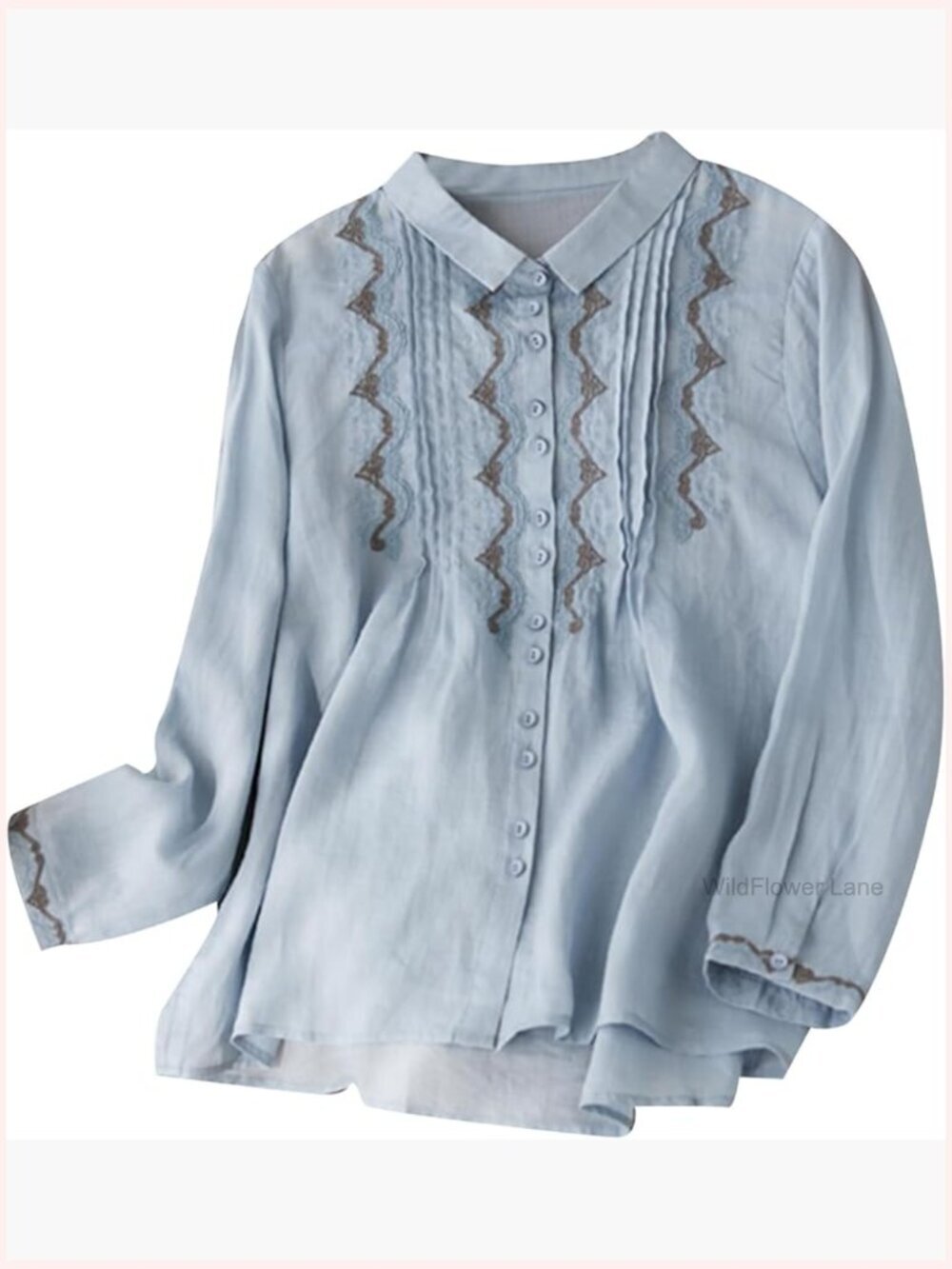 Women's Stand Collar 3/4 Sleeve Button-Up Tunic Blouse Size XS-XL Cotton Linen